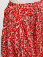 Thumbnail for Sangria Women Red Printed Kurta with Palazzos - Distacart