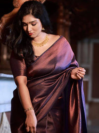 Thumbnail for Kalini Woven Design Zari Silk Blend Banarasi Saree - Distacart