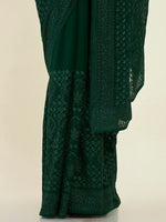Thumbnail for Soch Floral Sequinned Pure Chiffon Saree - Distacart