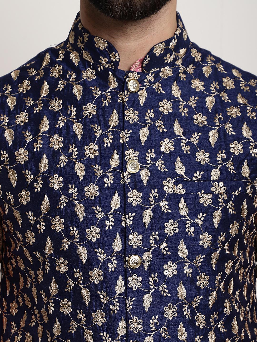 Sojanya Men Pink Ethnic Motifs Kurta with Pyjamas & Nehru Jacket - Distacart