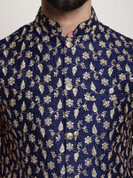 Thumbnail for Sojanya Men Pink Ethnic Motifs Kurta with Pyjamas & Nehru Jacket - Distacart