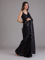 Thumbnail for Koskii Black Embellished Sequinned Saree - Distacart