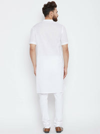 Thumbnail for Even Apparels White Color Pure Cotton Men's Kurta With Band Collar - Distacart