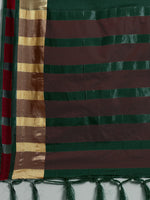 Thumbnail for Saree Mall Green & Maroon Zari Silk Blend Uppada Sarees - Distacart