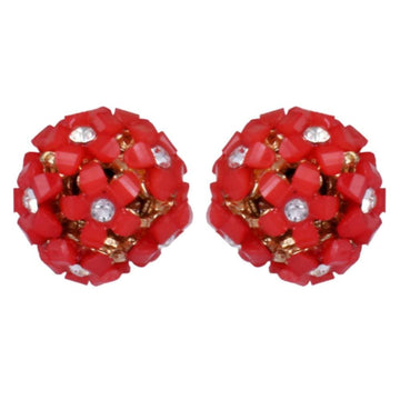 Trendoo Jewelry Gold Plated Stylish Fancy Party Wear Red Studs