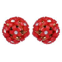 Thumbnail for Trendoo Jewelry Gold Plated Stylish Fancy Party Wear Red Studs