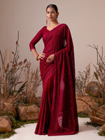 Thumbnail for Soch Floral Embroidered Saree - Distacart