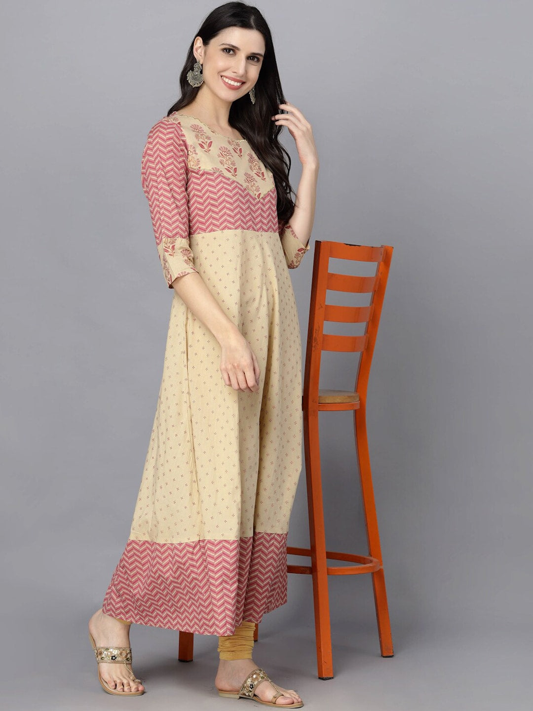 HERE&NOW Women Ethnic Motifs Printed Anarkali Kurta - Distacart