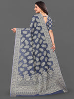 Thumbnail for Kalini Lucknowi Chikankari Linen Cotton Paithani Saree - Distacart