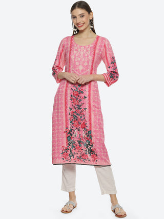 Biba Women Floral Printed Straight Kurta - Distacart