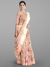 Thumbnail for Kalamandir Floral Printed Zari Jute Cotton Saree - Distacart