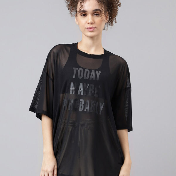 MKH Typography Printed Relaxed Fit Sheer Dri-FIT T-shirt - Distacart