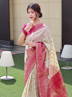 Thumbnail for Kalini Ethnic Motifs Woven Design Zari Banarasi Saree - Distacart