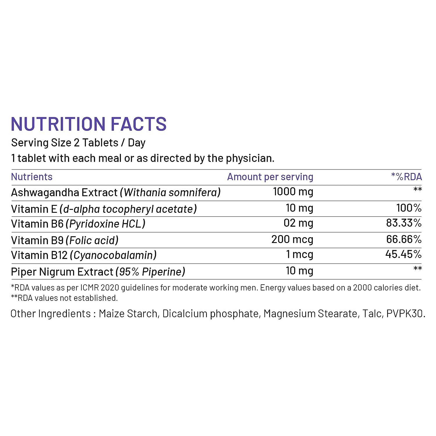 Bliss Welness Ashwagandha Multivitamins Tablets - Distacart