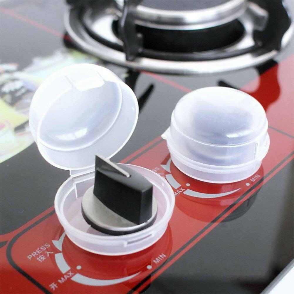 Safe-O-Kid Gas Stove Knobs Translucent Guards for Indoor Baby Safety Set of 2 Pcs - Distacart