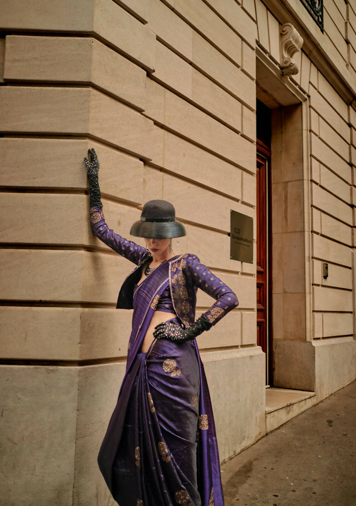 Navy Blue Weavead Thread & Zari Work, Handloom Weaving Banarasi Satin Silk Saree - Rajtex Kronicle Silk - Distacart