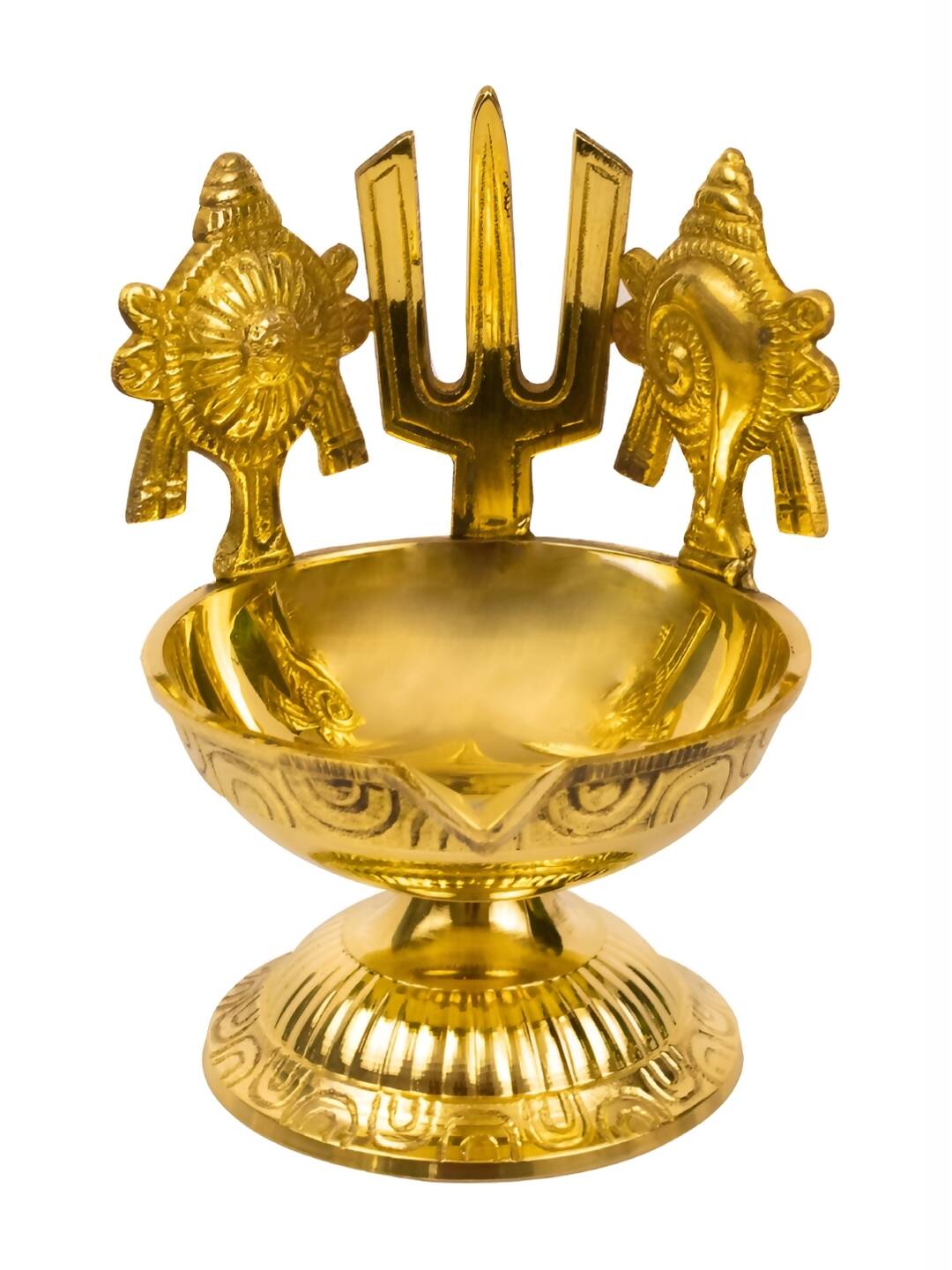 Spillbox Gold-Toned Brass Namah Kuber Diya Pooja Essential - Distacart