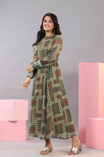 Thumbnail for Juniper Women Green Chiffon Printed Maxi Dress - Distacart
