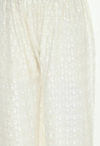 Thumbnail for Mominos Fashion Moeza Reyon Cotton White Color Chikan Work Palazzo