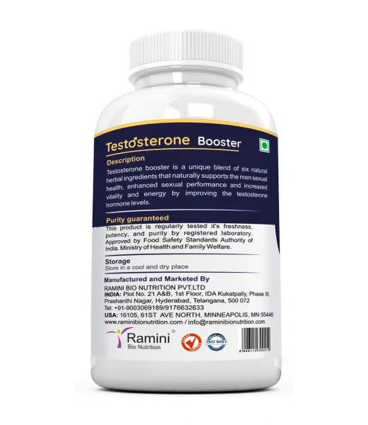 Ramini Bio Nutrition Testosterone Booster Veg Capsules - Distacart