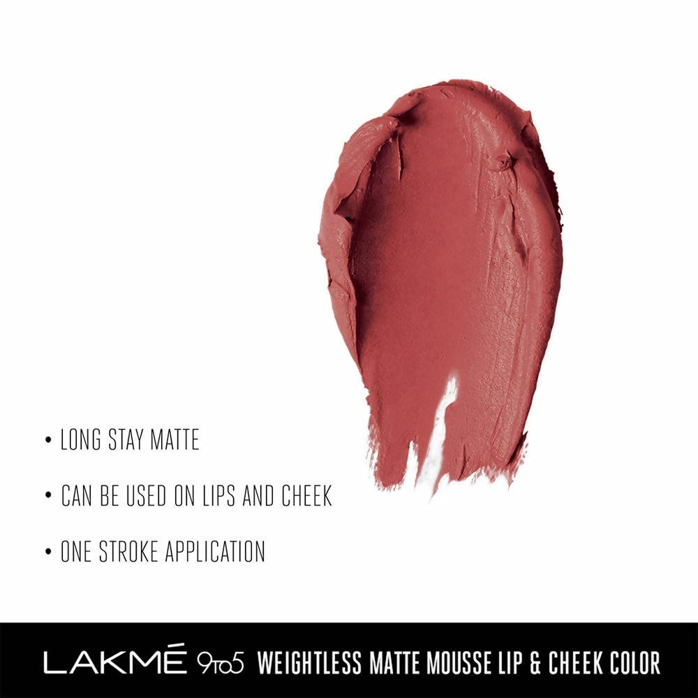 Lakme 9 To 5 Weightless Matte Mouse Lip & Cheek Color - Nude Cushion - Distacart