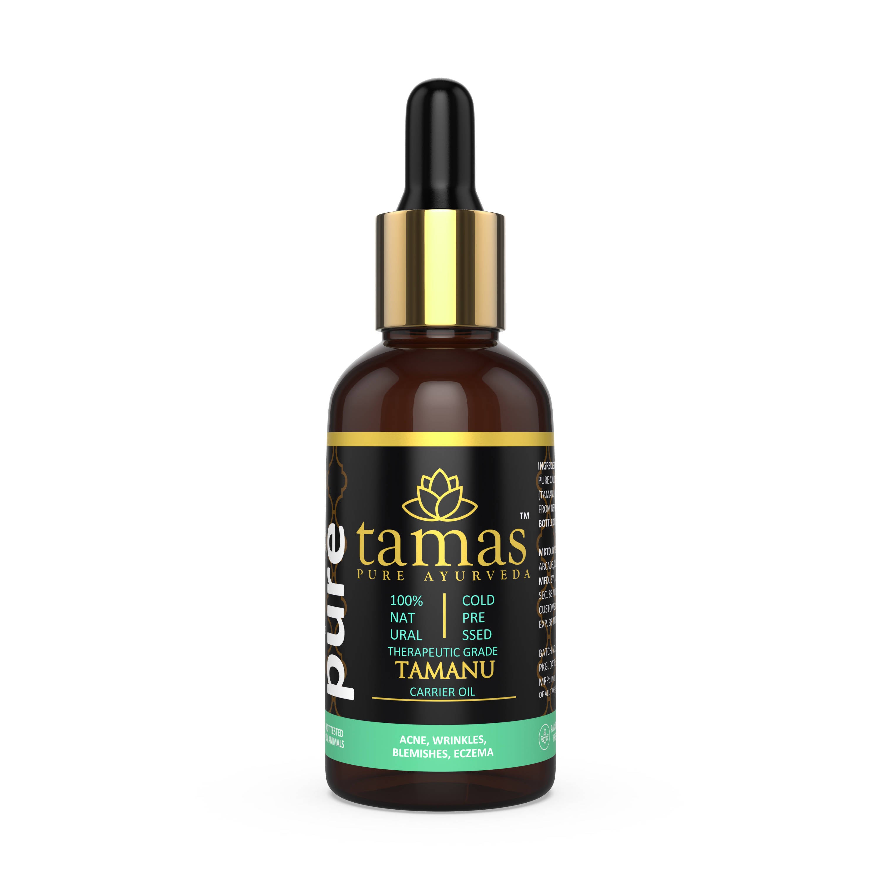 Tamas Pure Ayurveda 100% Natural Tamanu Cold-Pressed Carrier Oil - Distacart