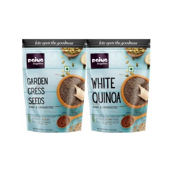 Paiya Organics Garden Cress Seeds + White Quinoa Combo - Distacart