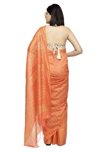 Thumbnail for Mominos Fashion Orange Color Bhagalpuri Saree