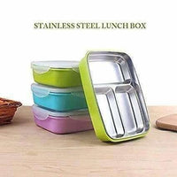 Thumbnail for Portable Stainless Steel Food Container 3 Compartments Lunch Box - Distacart
