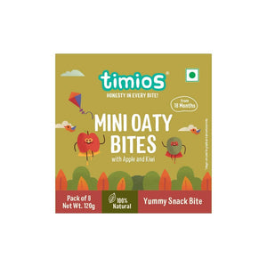 Timios Mini Oaty Bites Apple and Kiwi Finger Food for Toddlers