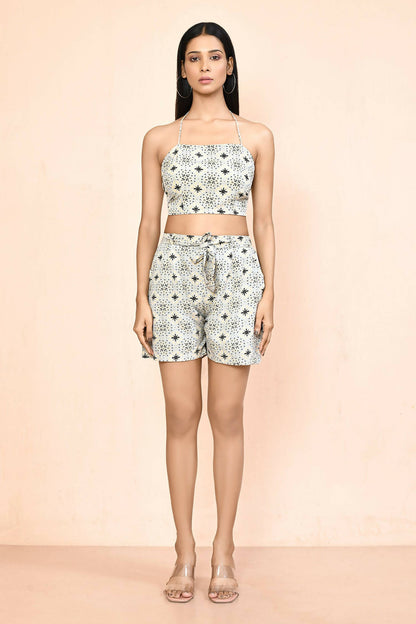 Grey Platinum Creap Printed Co-Sets - Femella - Distacart