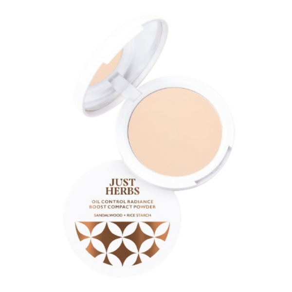 Just Herbs Oil Control Radiance Boost Compact Powder - 02 Ivory - Distacart