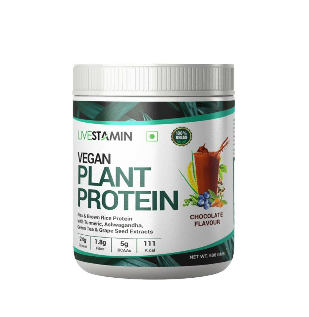 Livestamin Vegan Plant Protein - Chocolate Flavour - Distacart
