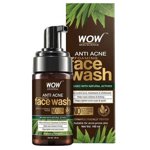 Wow Skin Science Anti Acne Foaming Face Wash - Distacart