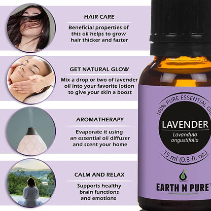 Earth N Pure Essential Oils (Peppermint, Sweet Orange, Eucalyptus, Tea tree, Lavender & Rosemary)