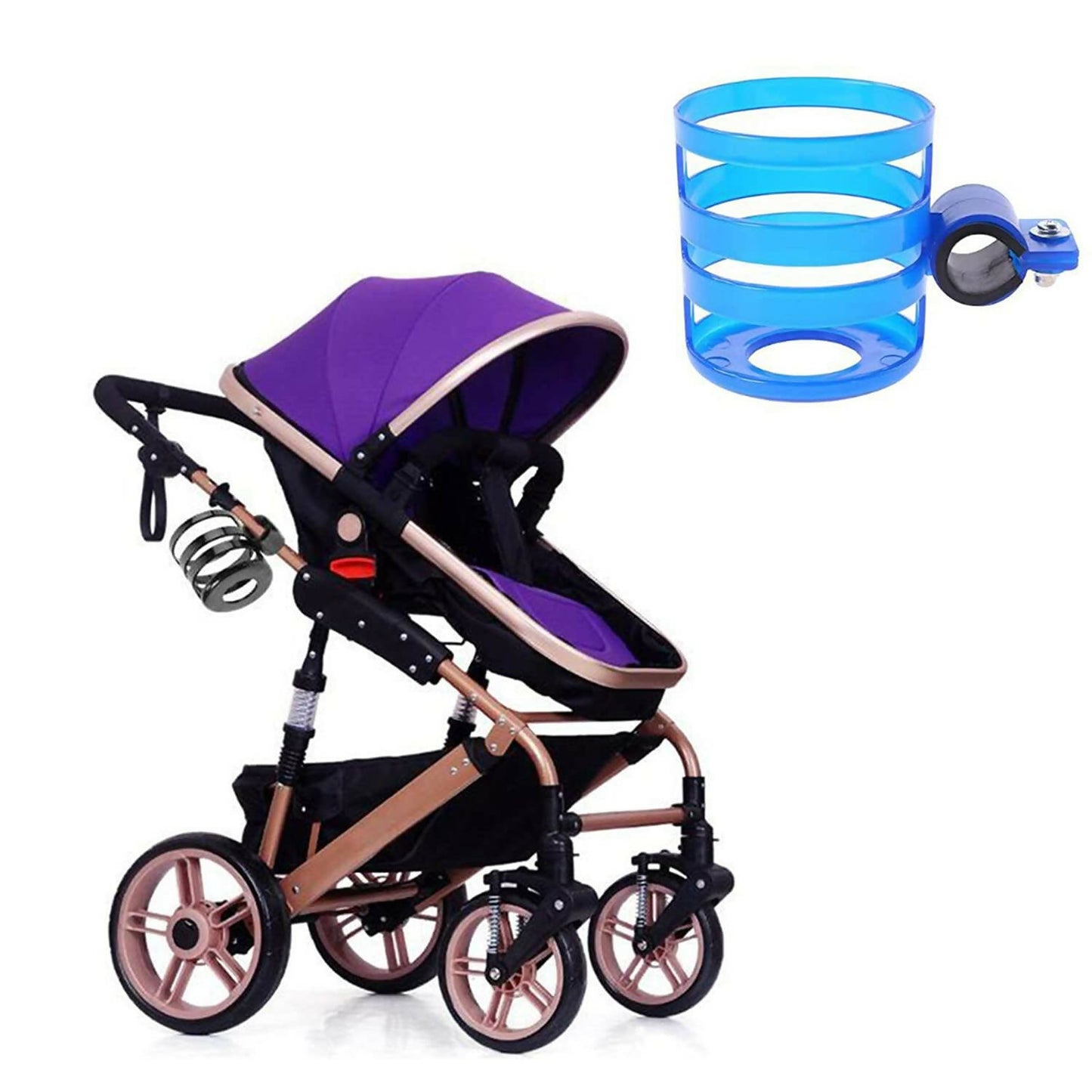 Safe-O-Kid Universal Stroller Cup Holder, Carrying Milk Bottle, Stroller/Pram For Baby, Blue - Distacart