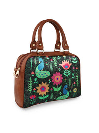 Thumbnail for Sabhyata Peacock - Satin Handbag With Detachable Sling 2 - Distacart
