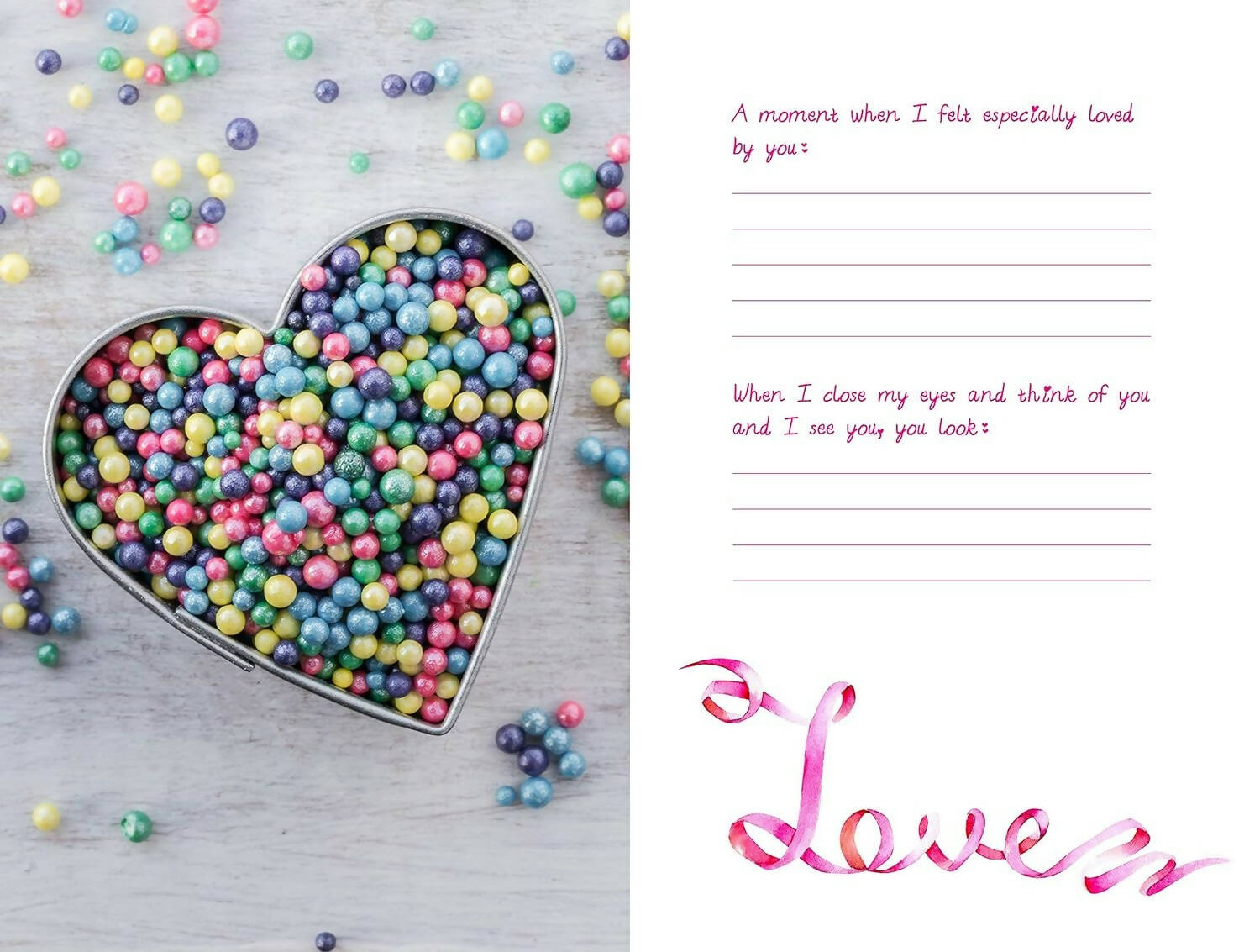 Pages Of Love What I Love About You And Our Memories: A Fill-In-The-Blank Gift - Distacart