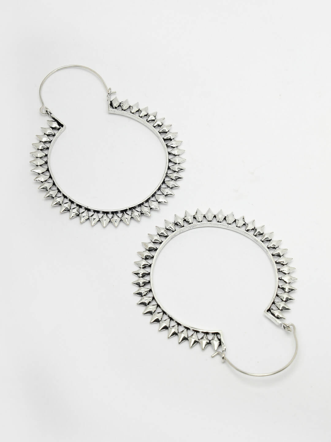 NVR Women Silver Full Circular Hoop Earrings - Distacart