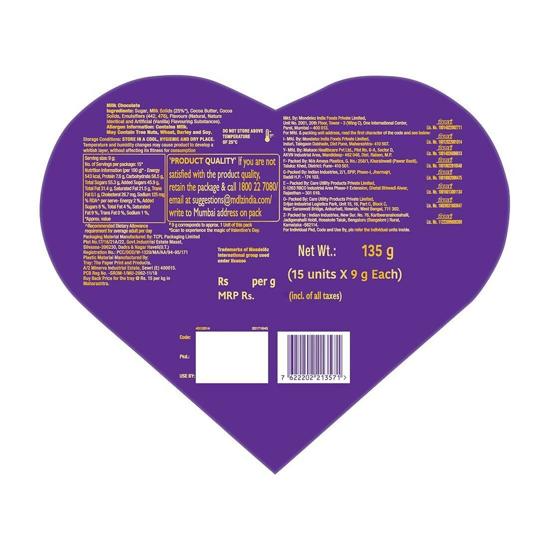 Cadbury Dairy Milk Silk Heart Shaped Valentine's Day Chocolate Gift Box - Distacart