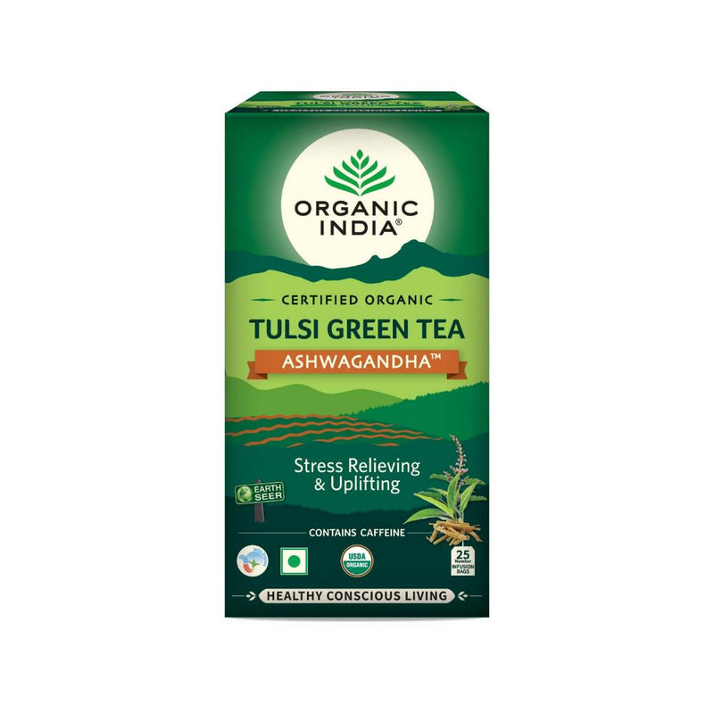 Organic India Tulsi Green Tea Ashwagandha - Distacart