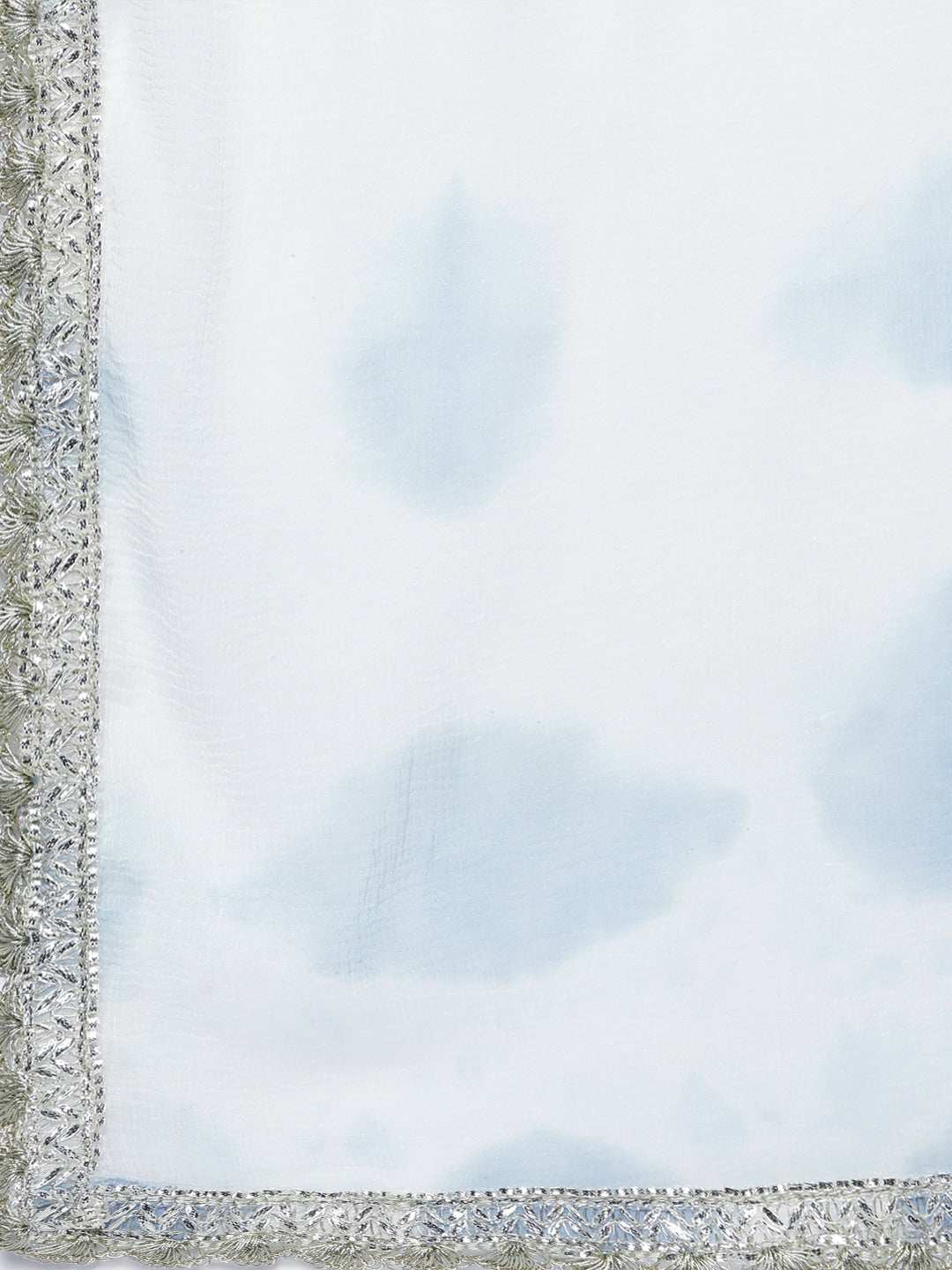 HERE&NOW Women Blue & White Ethnic Embroidered Kurta with Trousers & With Dupatta - Distacart