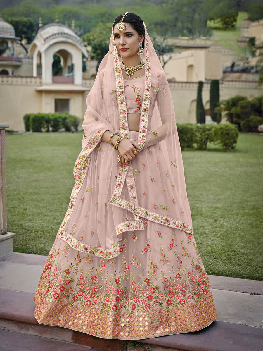 Myra Moor Net Heavy Embroidered Designer Lehenga - Distacart
