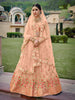 Myra Blush Net Heavy Embroidered Lehenga - Distacart
