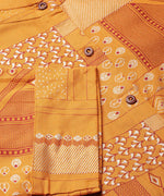 Thumbnail for Juniper Womens Mustard Rayon Geometric Foil Printed Handkerchief Dress - Distacart