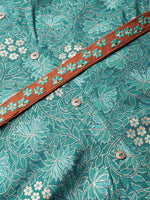Thumbnail for Juniper Women Teal Rayon Printed Asymmetric Dress - Distacart