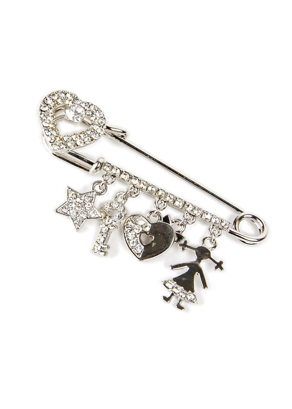Rhodium-Plated Alloy Designer Stylish Brooch Pin - The Pari - Distacart
