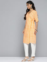 Thumbnail for HERE&NOW Ethnic Motifs Printed Straight Angrakha Kurta - Distacart