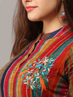 Thumbnail for Kalini Women Red & Orange Striped Kurta - Distacart