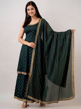 Kalini Women Floral Embroidered Kurta With Sharara & Dupatta - Distacart